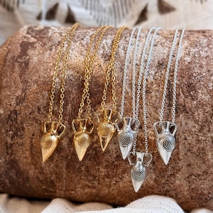 Ancient Amphora Necklace, Greek Vase Pendant, Mythology Talisman Necklace, Ancient Greek Jewelry, Archaeology Inspired Gift image 8