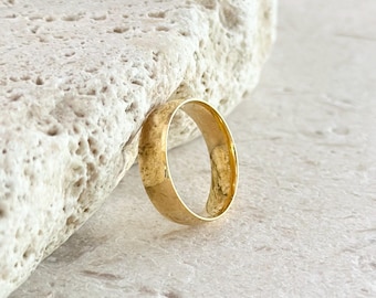 Chunky Gold Ring, Thick Minimal Band, Wide Statement Gold Jewelry