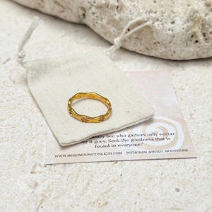 Northern Star 18K Gold Star Ring, Tarnish Resistant Waterproof Gold Band, Zircon Star Stacking Ring, Minimal Gift for Her image 8