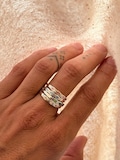 Abalone Shell Inlay Ring • Sterling Silver Stackable Band • Mother of Pearl Ring product logo