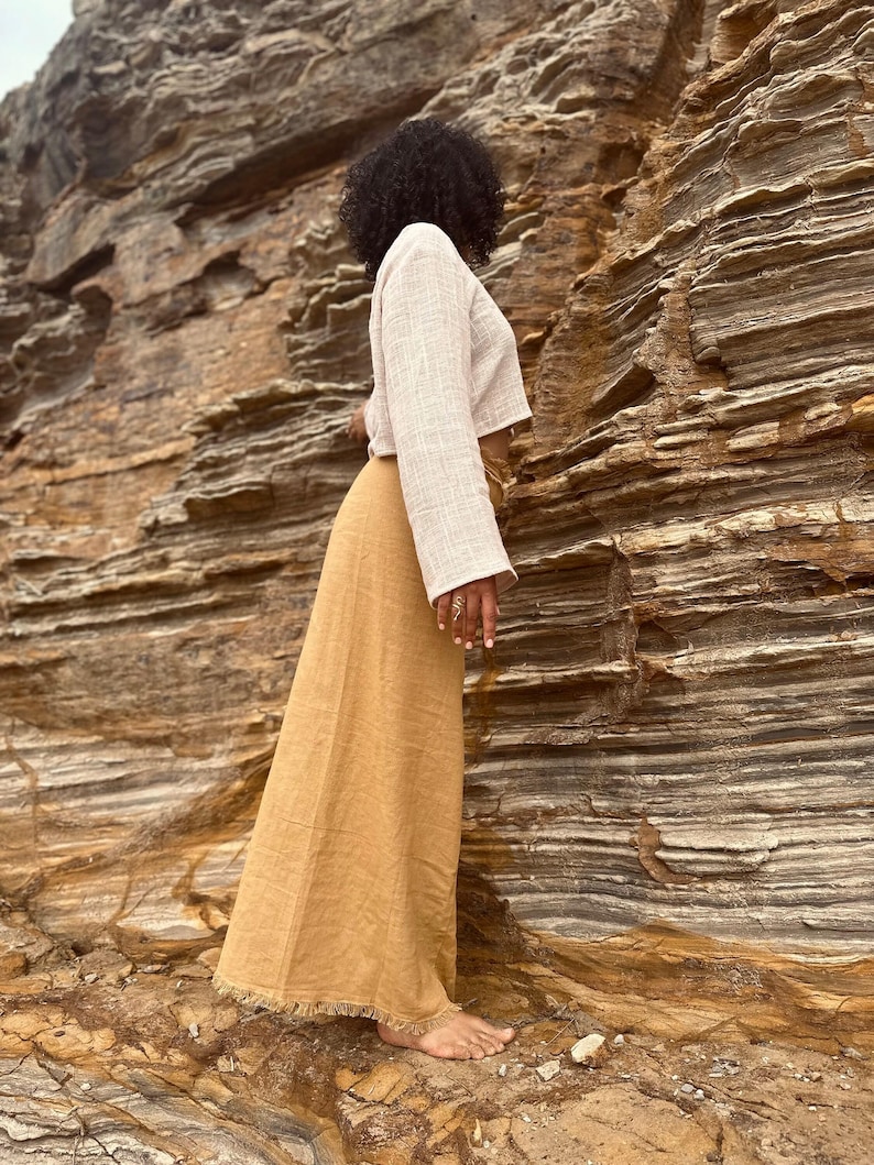 LUCIA Natural Cotton skirt, Cotton Boho Skirt, Boho Natural Clothing, Long Caramel Skirt, Maxi Skirt image 5