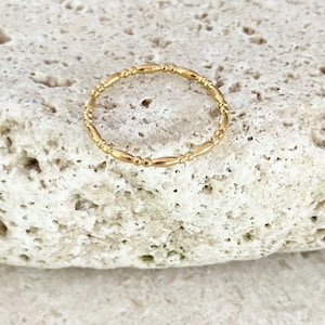 Thin Gold Stacking Ring, 18K Gold Band, Dainty Minimalist Ring, Delicate Stackable Jewelry