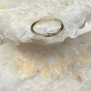 OUROBOROS 18K Gold Serpent Ring, Tarnish Resistant Plated Snake Ring, Dainty Gold snake rings, serpent rings, Dainty stacking ring image 7
