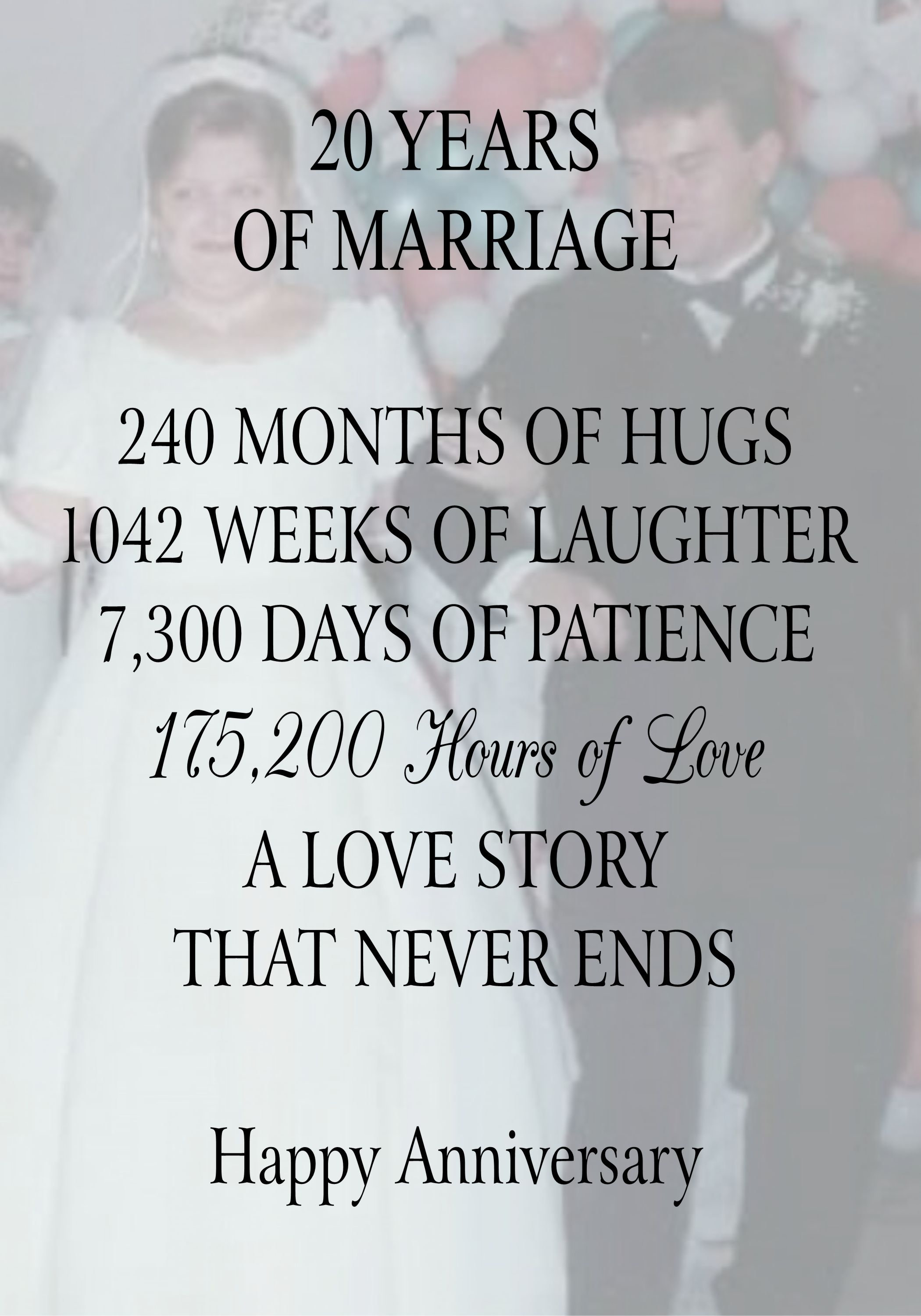 20 Year Wedding Anniversary Plaque With Your Photo 9 X Etsy