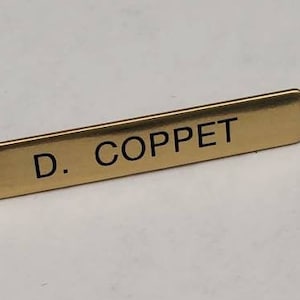 Engraved Metal Name Badges Security, Police, Fire, Military Nameplates Name Tag 3/8 x 2 1/4 Identification Clutch Backing image 4