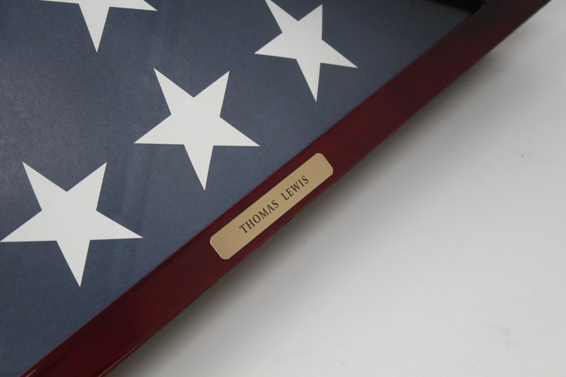 Personalized Engraved Name Plate for Flag Case FREE SHIPPING Etsy