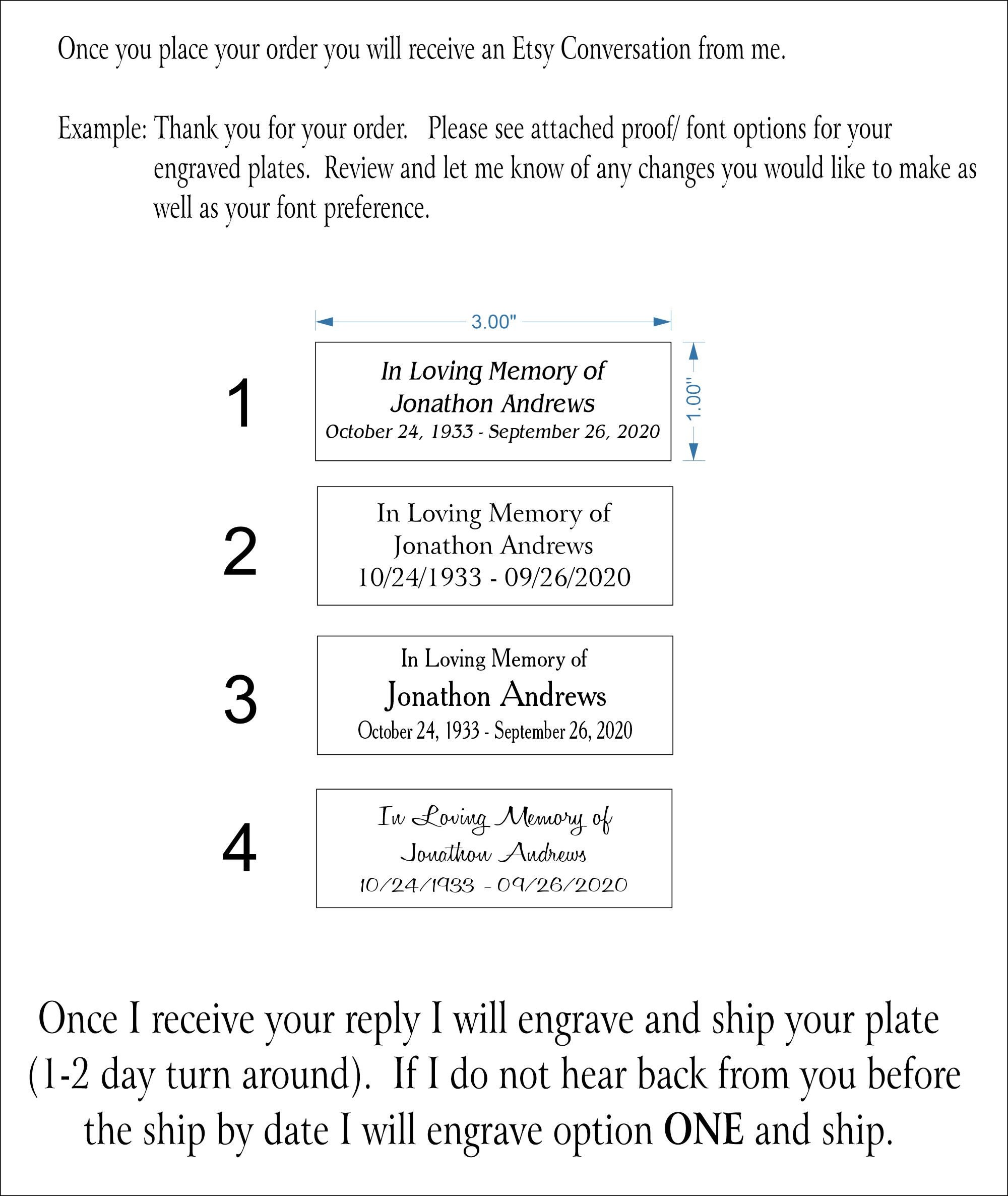 Personalized Engraved Plate/ Multiple Size Options/ Gold Brass Etsy