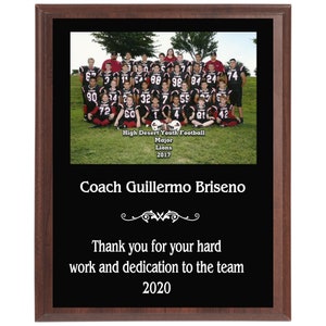 Custom Sports Plaque, Team Photo Display Picture, Personalized Gift for Coach, 8x10 Sports Banquet Team Photo Plaque, Team Picture Award