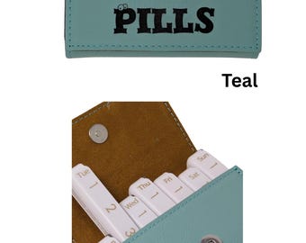 Happy Pills Pillendose aus Kunstleder mit Gravur 11 cm x 8 cm