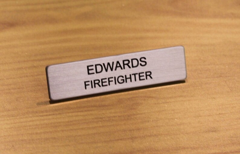 Engraved Metal Name Badges Security Police Fire Military Etsy