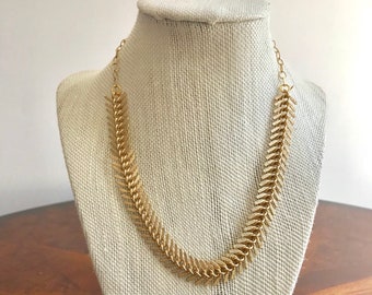 Gold Fishbone Necklace, Gold Choker Necklace, Gold Choker, Gold Necklace, Gold Choker Necklace, Gold Women's Necklace, Gold Women's Jewelry