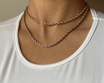 Gold Chain Necklace Set, Gold Chain, Women's Gold Chain, Gold Choker Set,  Gold Choker Necklace, Gold Necklace Set, Gold Necklace for Women 