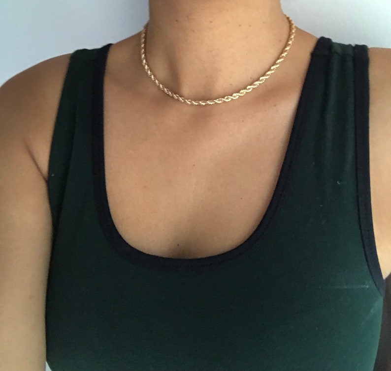 Gold Rope Choker Necklace Gold Women's Rope Chain Gold Etsy