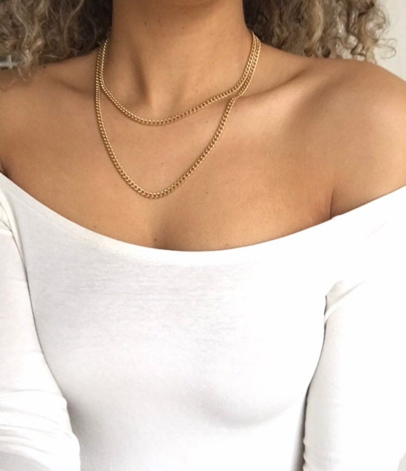 Gold Chain Necklace Set, Gold Chain, Women's Gold Chain, Gold Choker Set,  Gold Choker Necklace, Gold Necklace Set, Gold Necklace for Women 