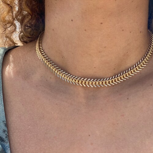 Spine Choker Necklace Fishbone Necklace 