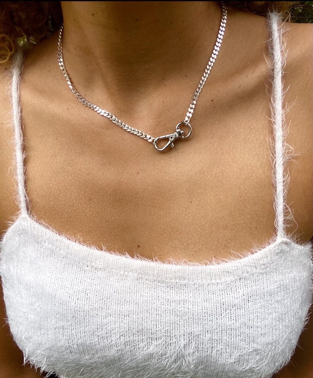 Silver Clasp Necklace, Large Clasp Necklace, Silver Jewelry Etsy