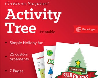 Christmas Tree Activity Printable / Christmas Activity Ideas / Kids Christmas Game / Holiday Printable / 7 pages // Instant PDF Download