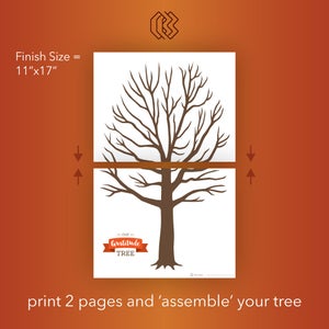 Gratitude Tree / Thankful Tree / Fall Printable / Thanksgiving Printable / Tree Wall Art / 6 pages // Instant PDF Download image 2