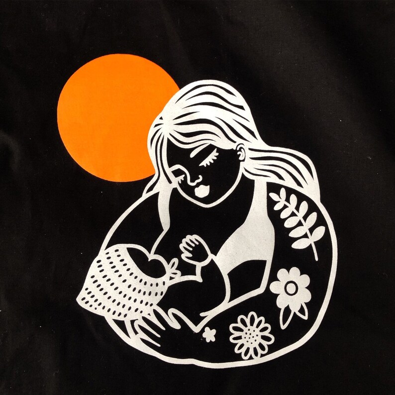 Mother and baby breastfeeding tote bag image 5