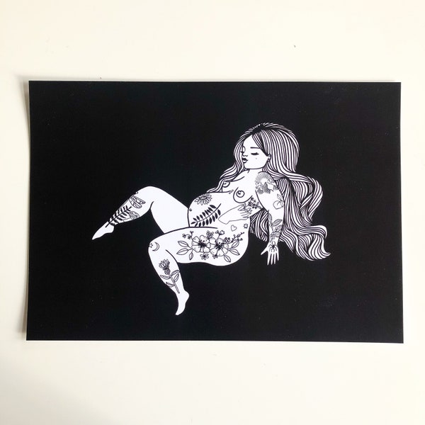 Getatoeëerde zwangerschap A4 print