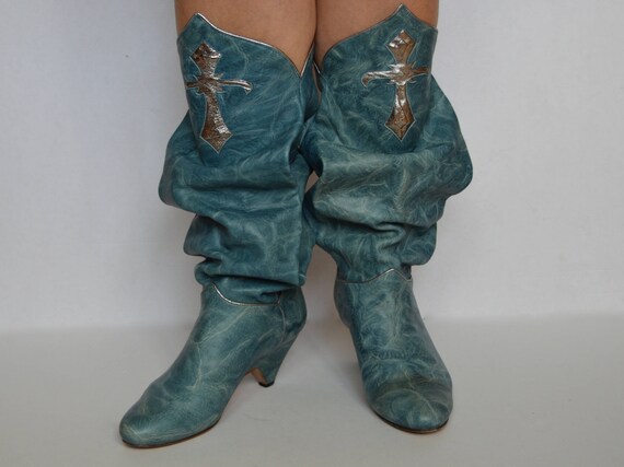 El Vaquero Leather Boots Knee High Leather Boots Vintage Etsy