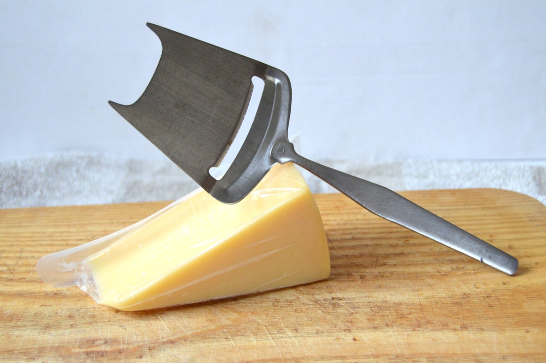 Vintage 70s Cheese Slicer Stainless Steel CHEESE SLICER Plane Mid Century Modern Silverplate