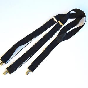 Vintage wide suspenders Casual Mens Black Suspenders Wide Fully Adjustable Elasticated Metal Clip Suspenders Braces Extra large braces