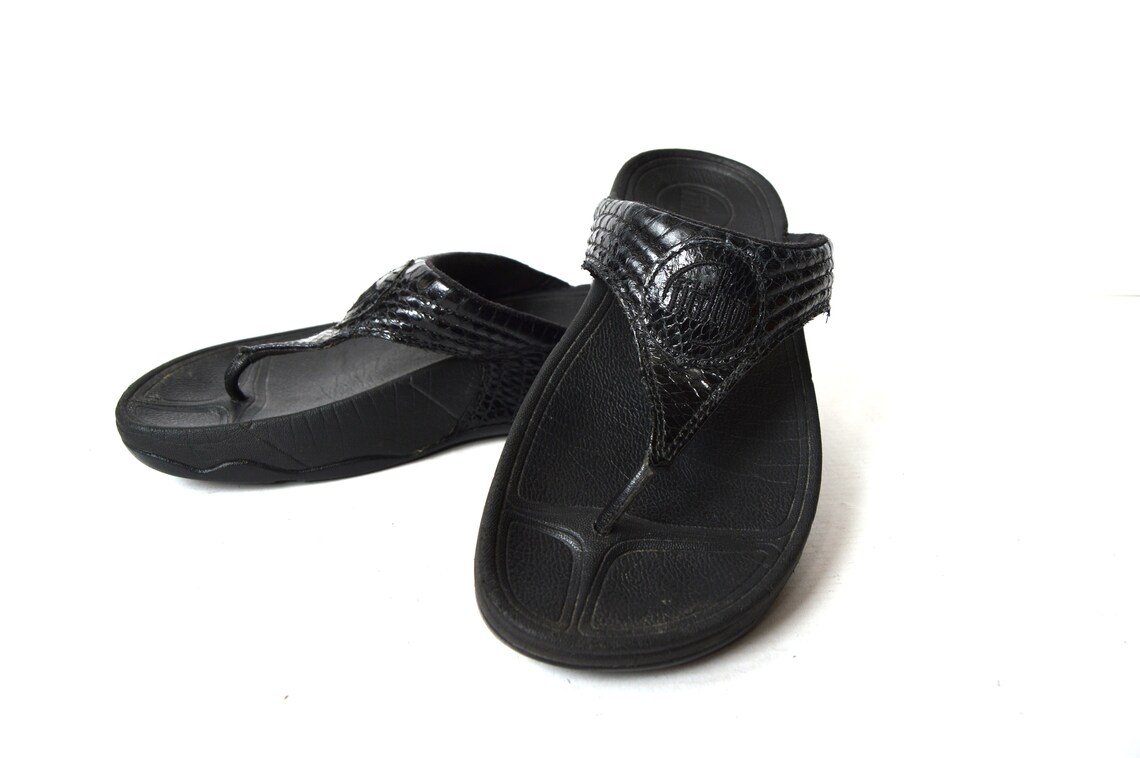 Flip Flop Sandals Black One Strap Sandals Platform Chunky | Etsy