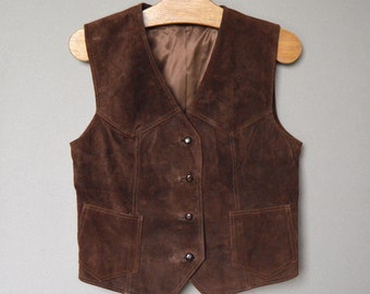 Suede 70s Vest Vintage Suede Fringe 