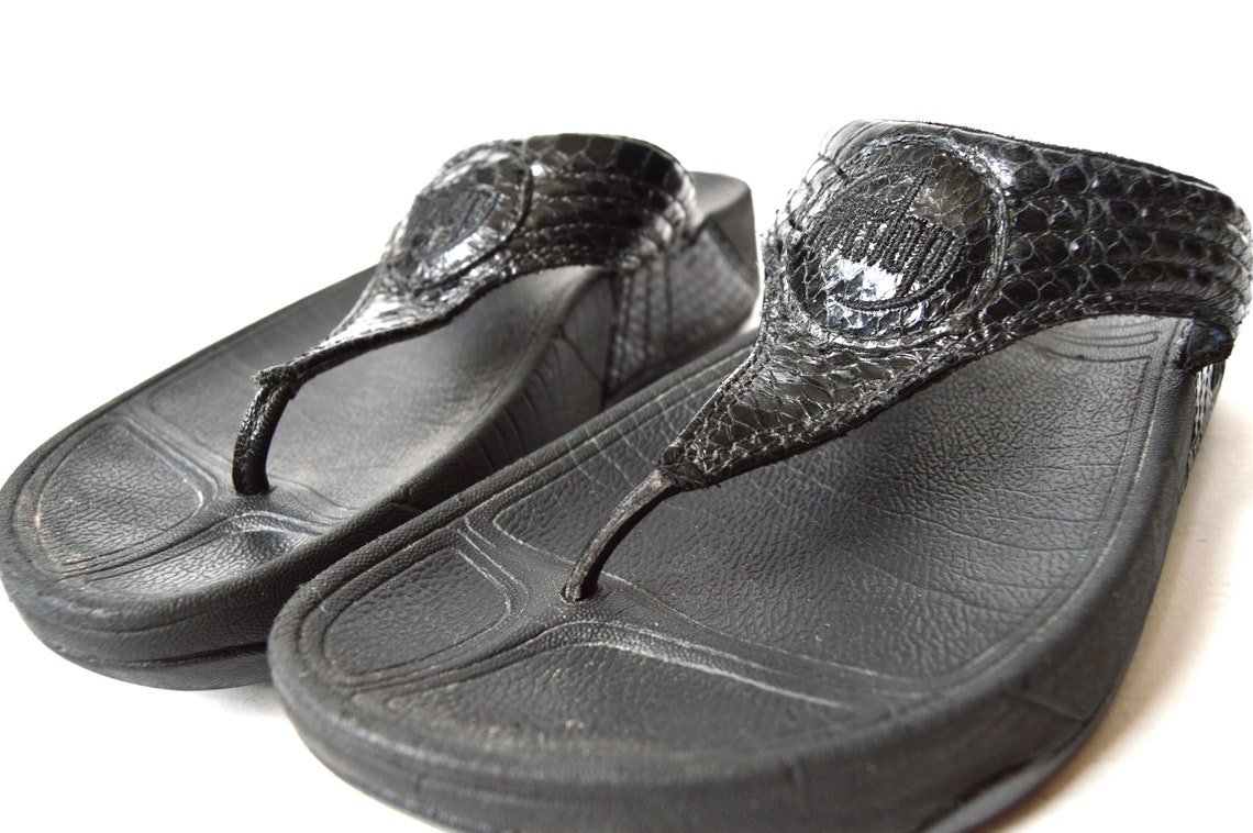 Flip Flop Sandals Black One Strap Sandals Platform Chunky | Etsy