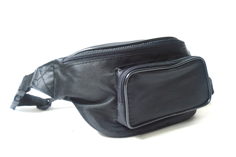 black nylon bum bag