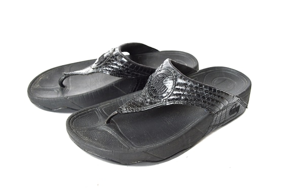 Flip Flop Sandals Black One Strap 