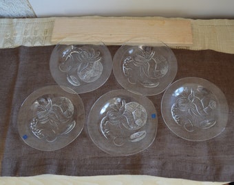 Vintage Arabia Finland Iittala Pioni plate PEONY 17 cm glass plate Retro kitchen decor Made in Finland Oiva Toikka