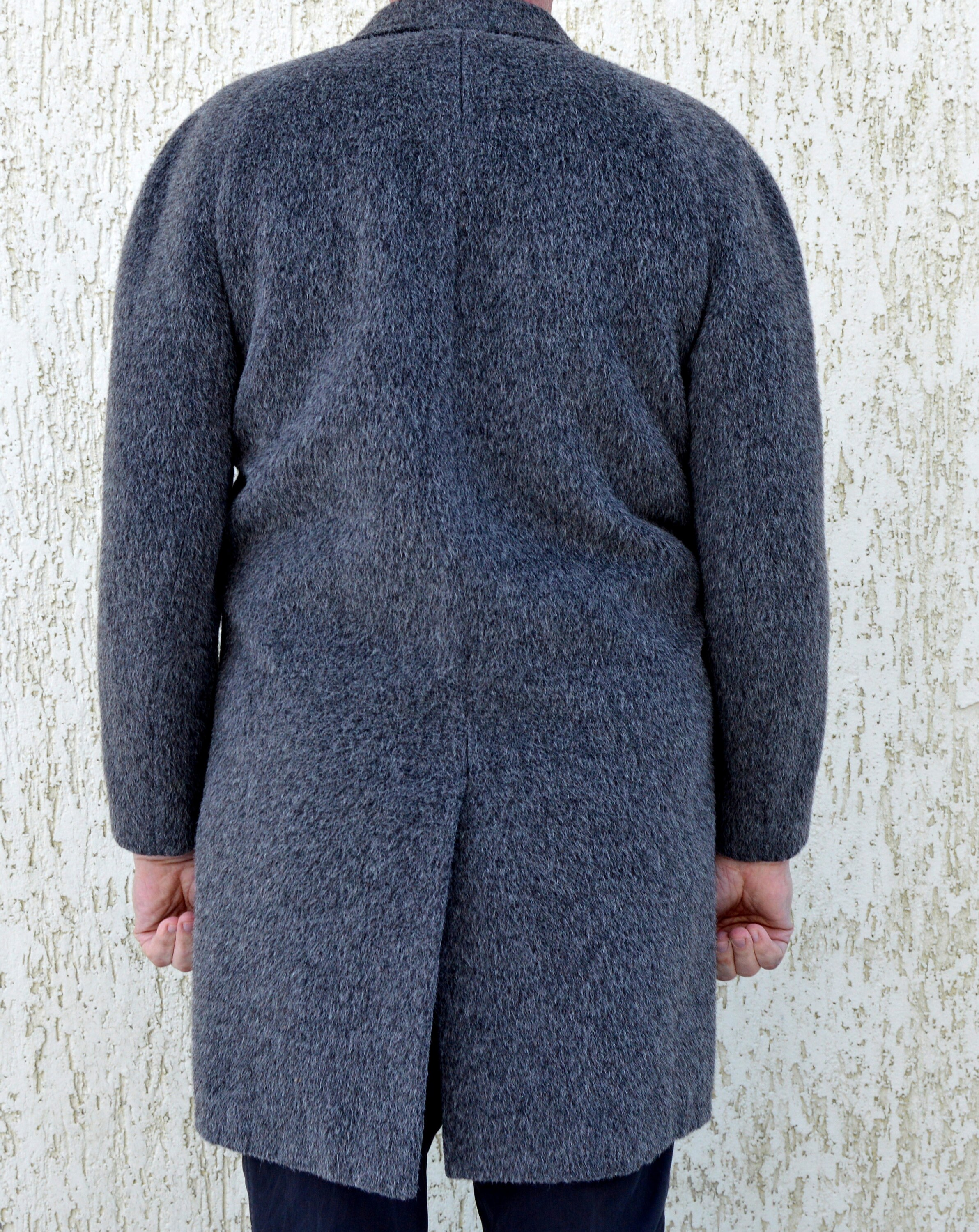 Vintage Wool Coat Men Gray Winter Coat Men's Topcoat Etsy