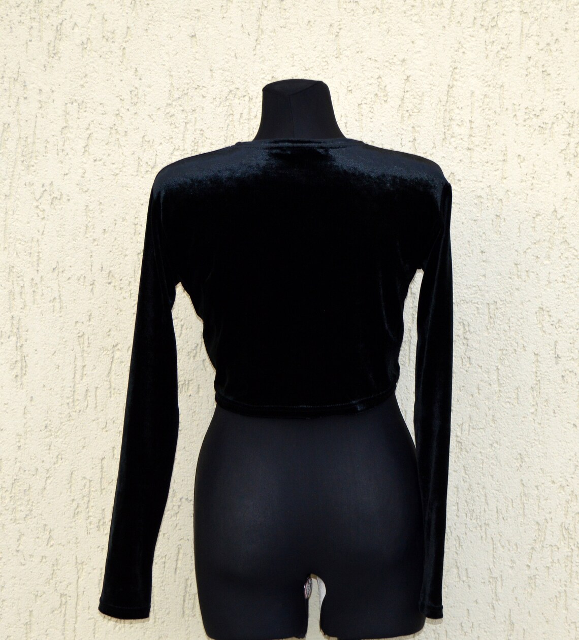 womens black velvet bolero jacket