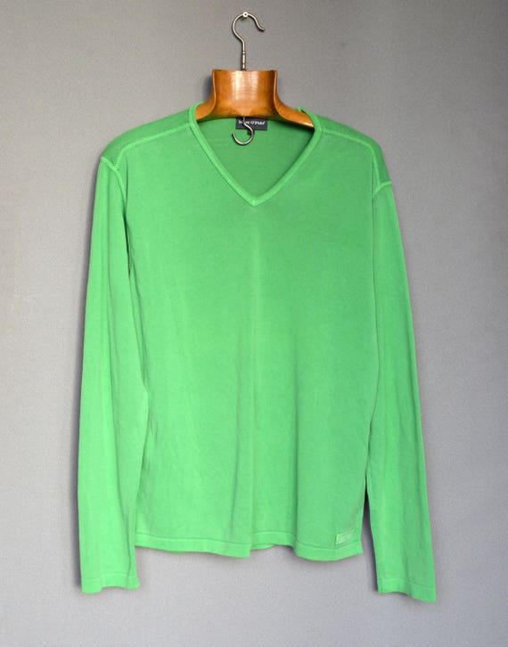 MARCO POLO sweater Lime Green Sweater Mens Cotton Jumper | Etsy