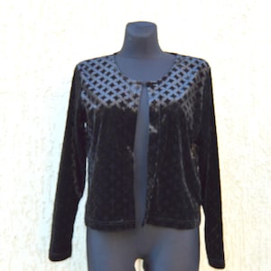 Black Velvet Jacket Vintage velvet jacket long sleeves evening jacket Collectable Steampunk Blazer Cropped Blazer Bolero Opera Jacket