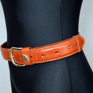 Vintage leather belt 90s Brown Leather Belt Trouser belt High waist Tan Leather belt buckle fashion belt Boho chic belt Size 76 - 86 cm