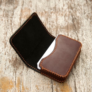 Business Card Holder Business Card Case Leather Business Card Case Gifts For Her Personalized Card Case Brown