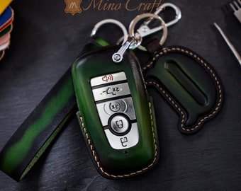 Handcrafted Leather Key Case For Ford Bronco Explorer Mustang Fusion Escape F150 F250 F350 F450 F550 Edge