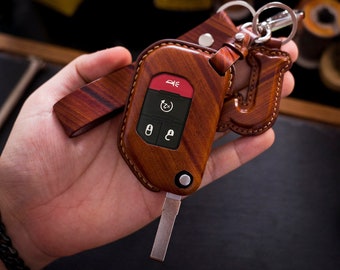 Leather Key Fob Cover for Wrangler Jl Jlu Rubicon Gladiator Jt Sahara