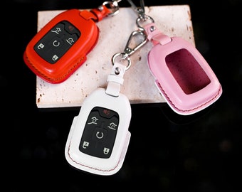 Leather Key Fob Cover For Acadia Sierra Terrain Yukon Silverado Suburban Tahoe Denali