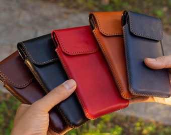 Leder Handytasche für Handy Feste Sichere Holster Gürtelschlaufe Halter Leder Handytasche Magnetverschluss