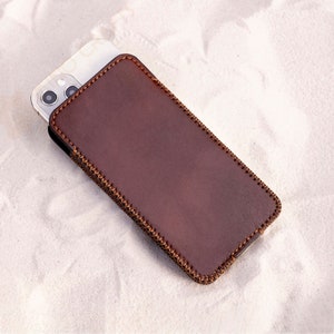 Leather Phone Sleeve Case Smart Phone 15 Pro Max 14 Pro max 13 Pouch Holder Custom Phone Pouch
