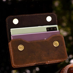 Double Phone Case Dual Phone Pouch For Smart Phone 15 promax 15 pro 15 plus 14 promax Leather Iphone Case With Belt Loop
