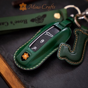 Leather Key Fob Cover For 911 Carrera, 918  Cayenne Coupe Macan Panamera Taycan