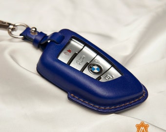 Full Protection Soft Leather Key Fob Case Compatible with BMW 1 3 4 5 6 7 Series and X3 X4 M5 M6 GT3 GT5 Keyless Remote Control Smart Key Fob Hey Kaulor for BMW Key Fob Cover Red