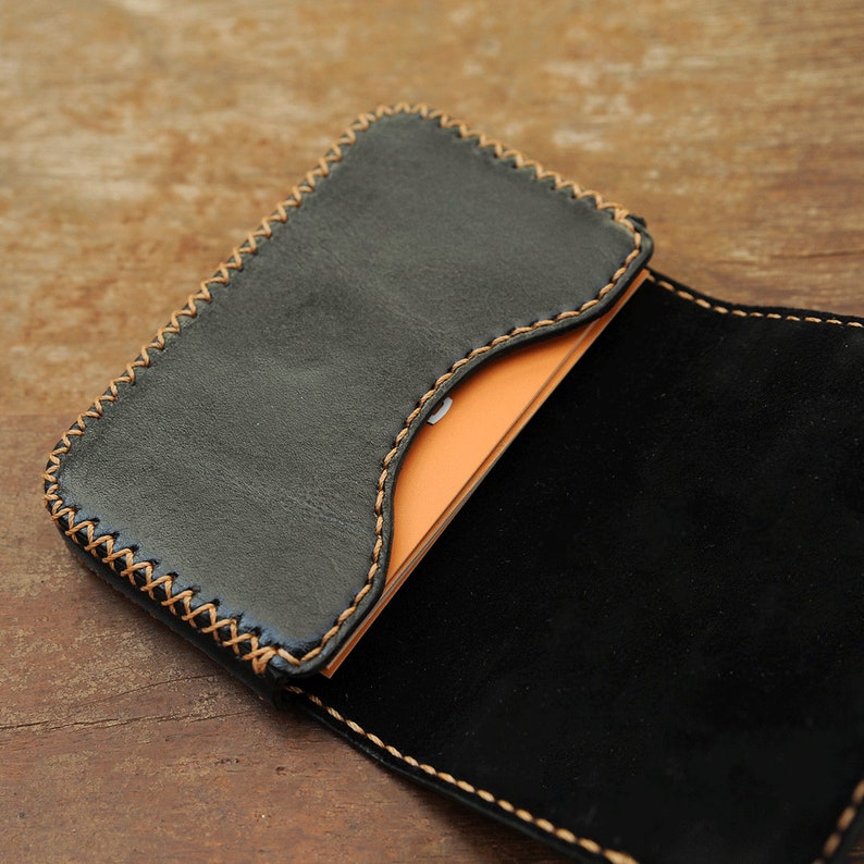 Business Card Holder Business Card Case Leather Business Card Case Gifts For Her Personalized Card Case Black