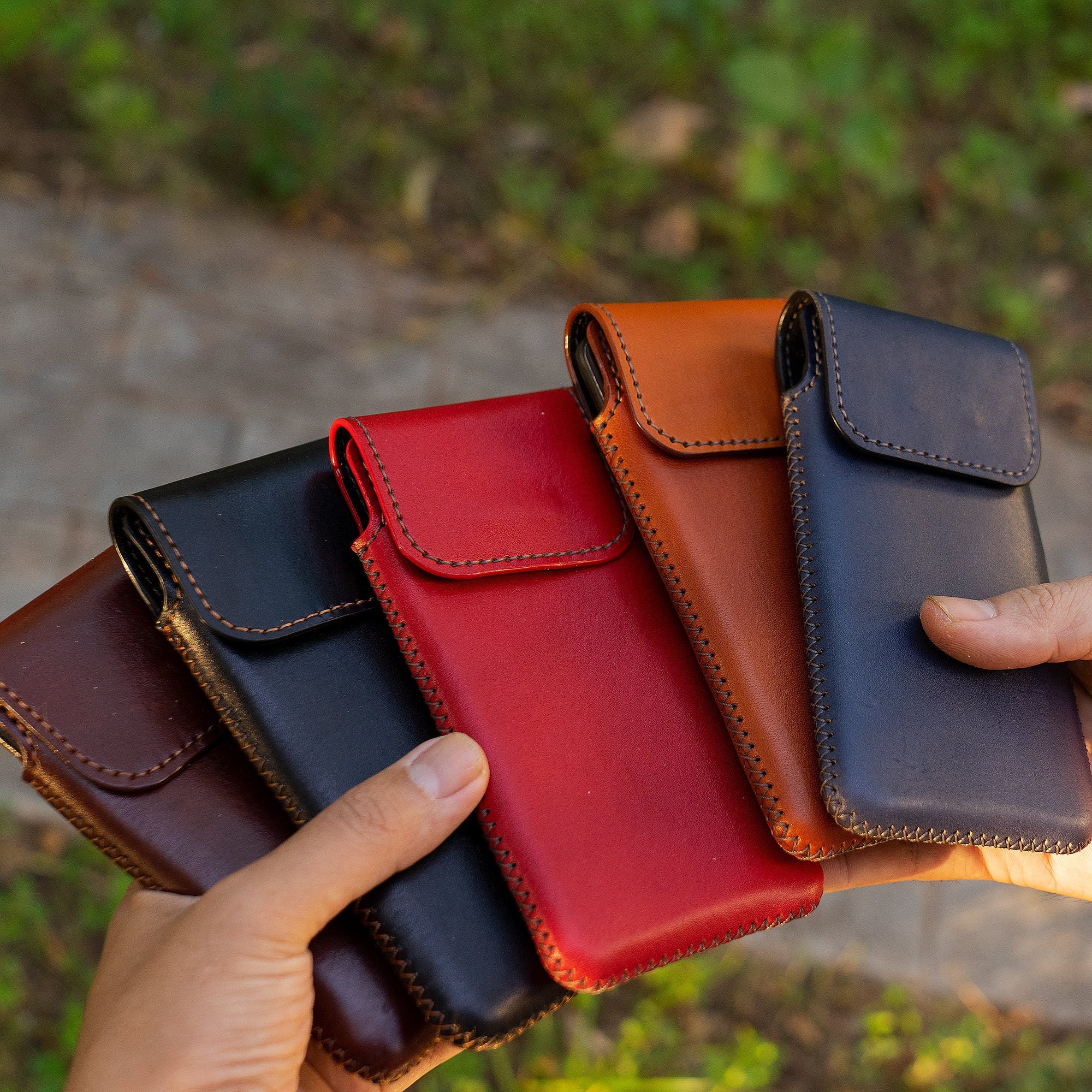 Leather Phone Pouch for Cell Phone Fixed Secure Holster Belt Loop Holder Leather Phone Sleeve Magnetic Closure Etsy