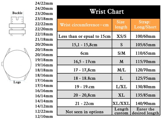 40mm Wrist Size Chart For Watches Us Bangle Size Chart Purple